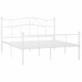 Metall-Doppelbett 180x200 cm mit Lattenrost, Weiß