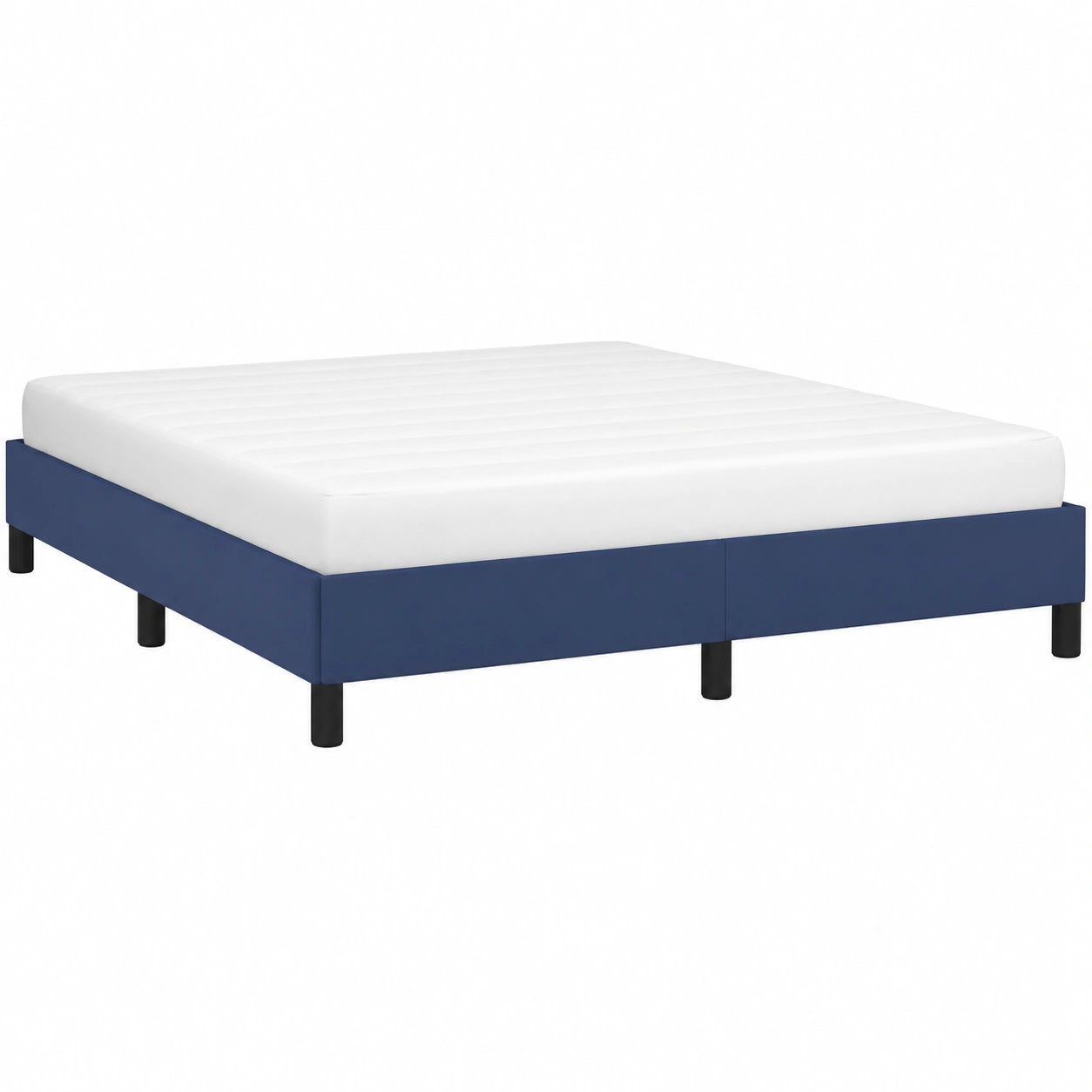 Stoffpolster-Doppelbett in Blau 160x200cm mit Lattenrost für Schlafzimmer