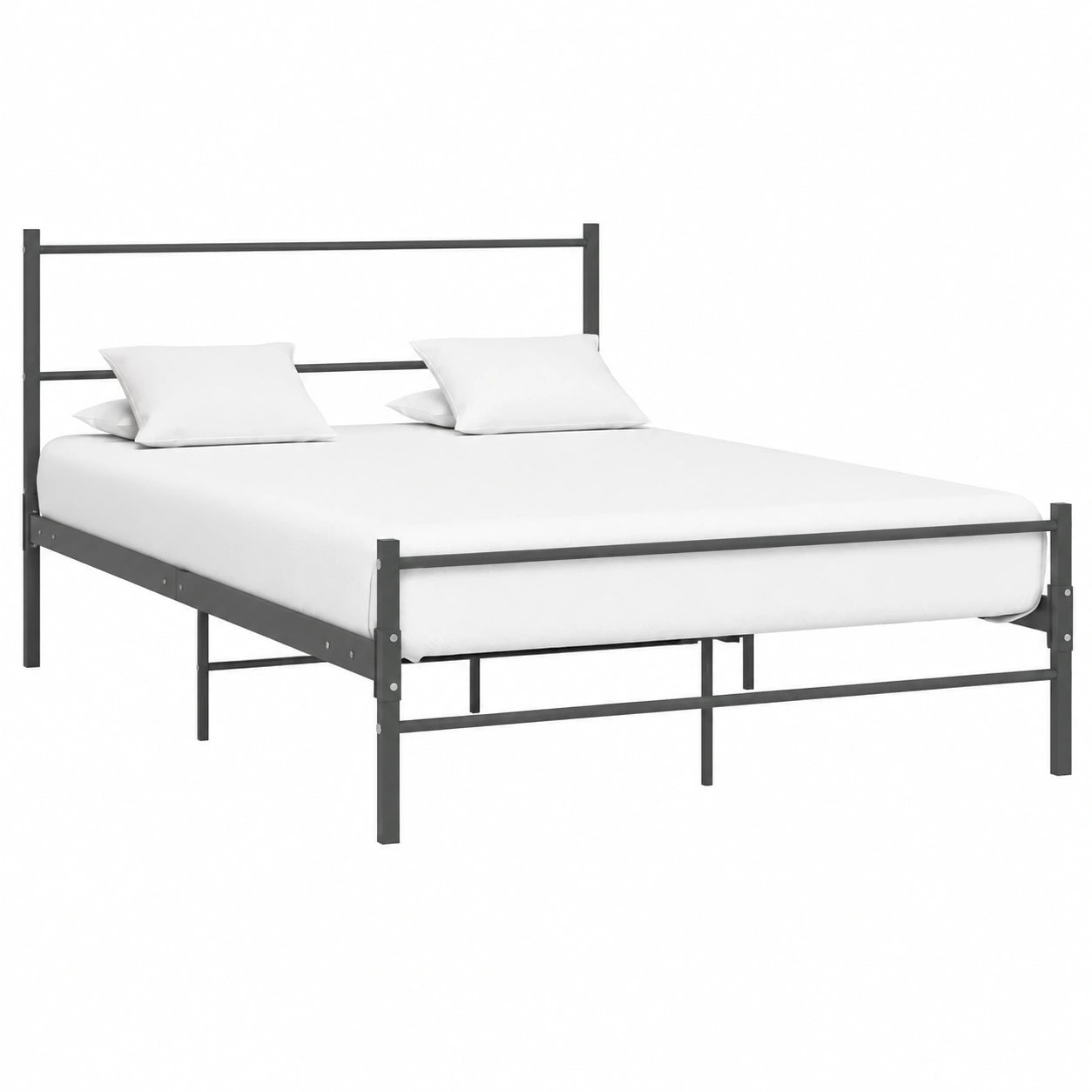 Metallbettgestell Doppelbett mit Lattenrost 160x200cm, Grau