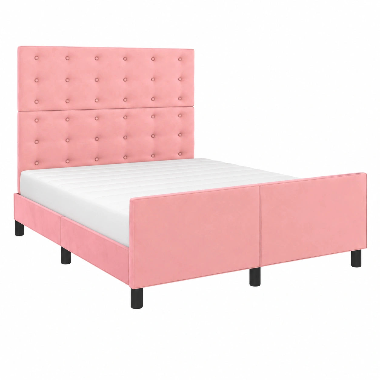 Modernes Polsterbett Rosa 120x190 cm mit Verstellbarem Kopfteil für Jugend- und Gästezimmer
