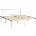 Metallbettgestell 180x200 cm, Weiß – Doppelbett mit Lattenrost, Schlafzimmermöbel