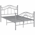 Metallbett mit Lattenrost 120x200cm, Grau, Modernes Schlafzimmerdesign