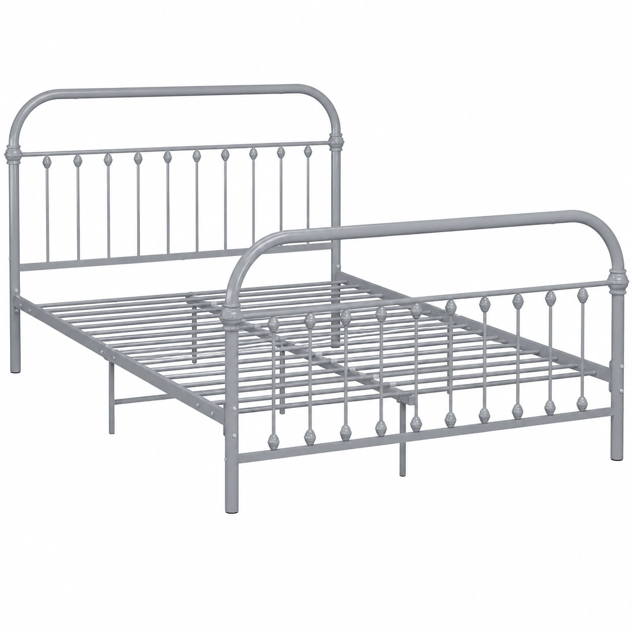 Metallbettgestell Graues Doppelbett 120x200cm mit Lattenrost