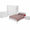 Modernes Doppelbett Snow, 140x200 cm, Holzwerkstoff, Weiß