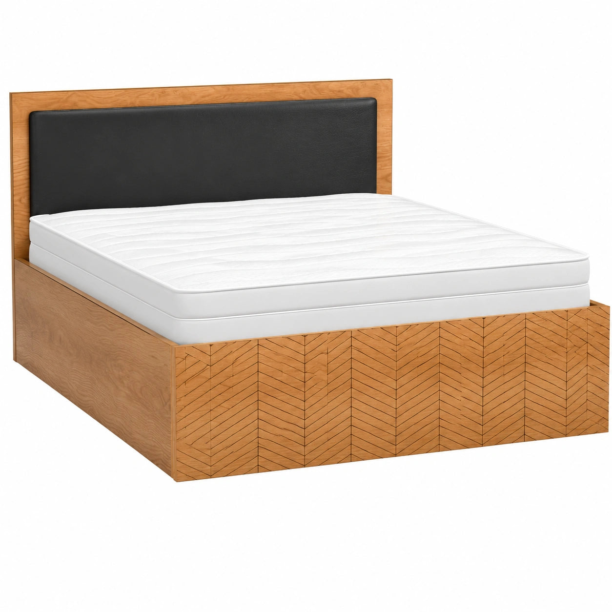 Modernes Doppelbett mit Stauraum und Kopfteil - KIER FURNITURE Fonti, Schwarz, 160x200 cm
