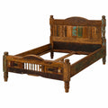 Vintage Massivholzbett 120x200 cm Altholz Mehrfarbig