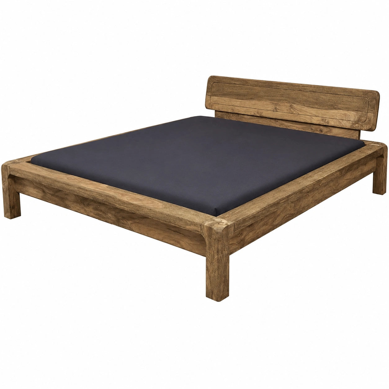 Massivholz Bett Sheesham Braun 200x160 cm Modern Design