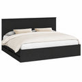 Modernes schwarzes Doppelbett 200x200 cm mit Kopfteil und Stauraum