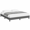 Modernes Polsterbett 200x200 cm in Grau, Kunstleder Ehebett mit stabilem Lattenrost