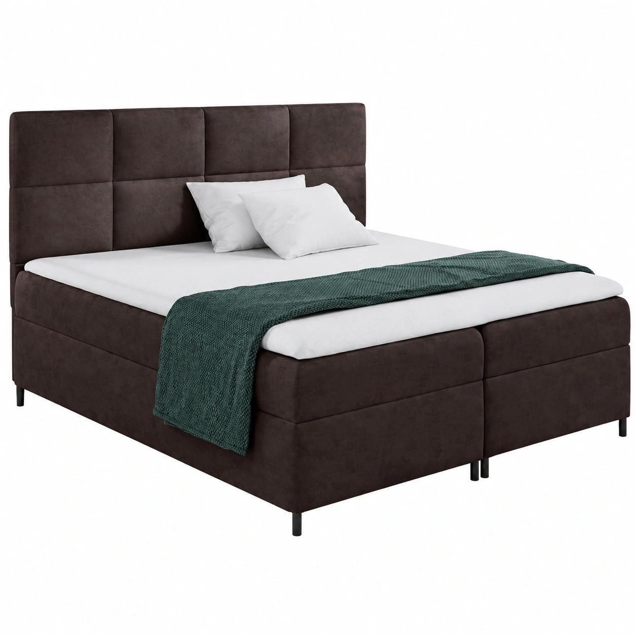 Polsterbett Ilka mit Stauraum, Doppelbett inkl. H3 Matratze, 140x200 cm, Braun