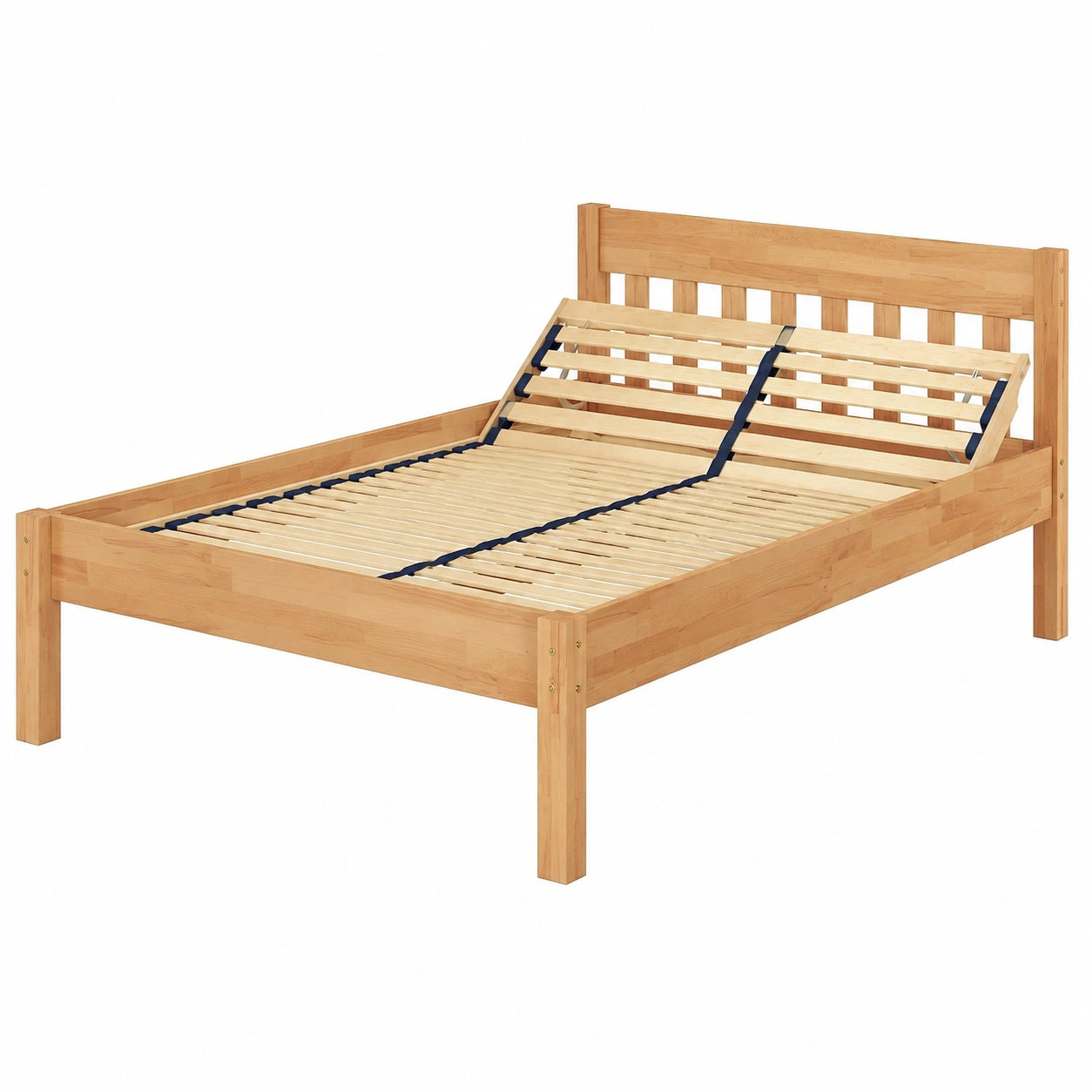 Robustes Doppelbett aus Massivholz, 140x220 cm, Buche, Optionen verfügbar