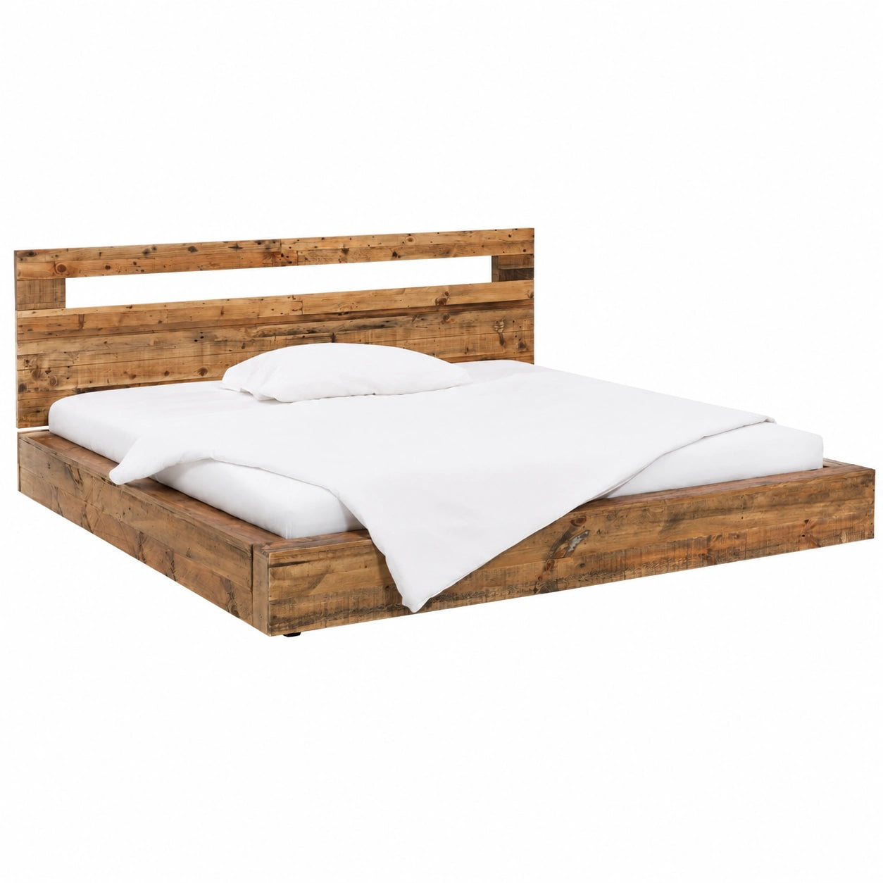 Massives Holz-Doppelbett Marton 180x200 – Rustikales Schlafzimmermöbel aus Echter Pinie