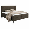 Luxuriöses Boxspringbett mit Stauraum und Topper, Doppelbett 160x200 cm, gepolstertes Kopfteil