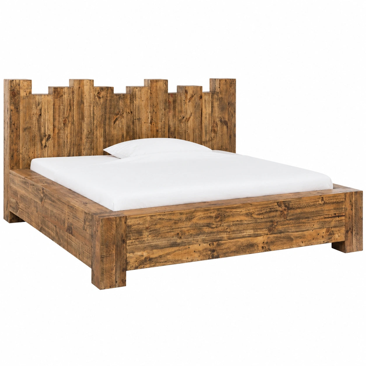 Rustikales Kingsburgh Doppelbett aus recyceltem Pinienholz 180x200 - Massivholzbett für Ihr Schlafzimmer