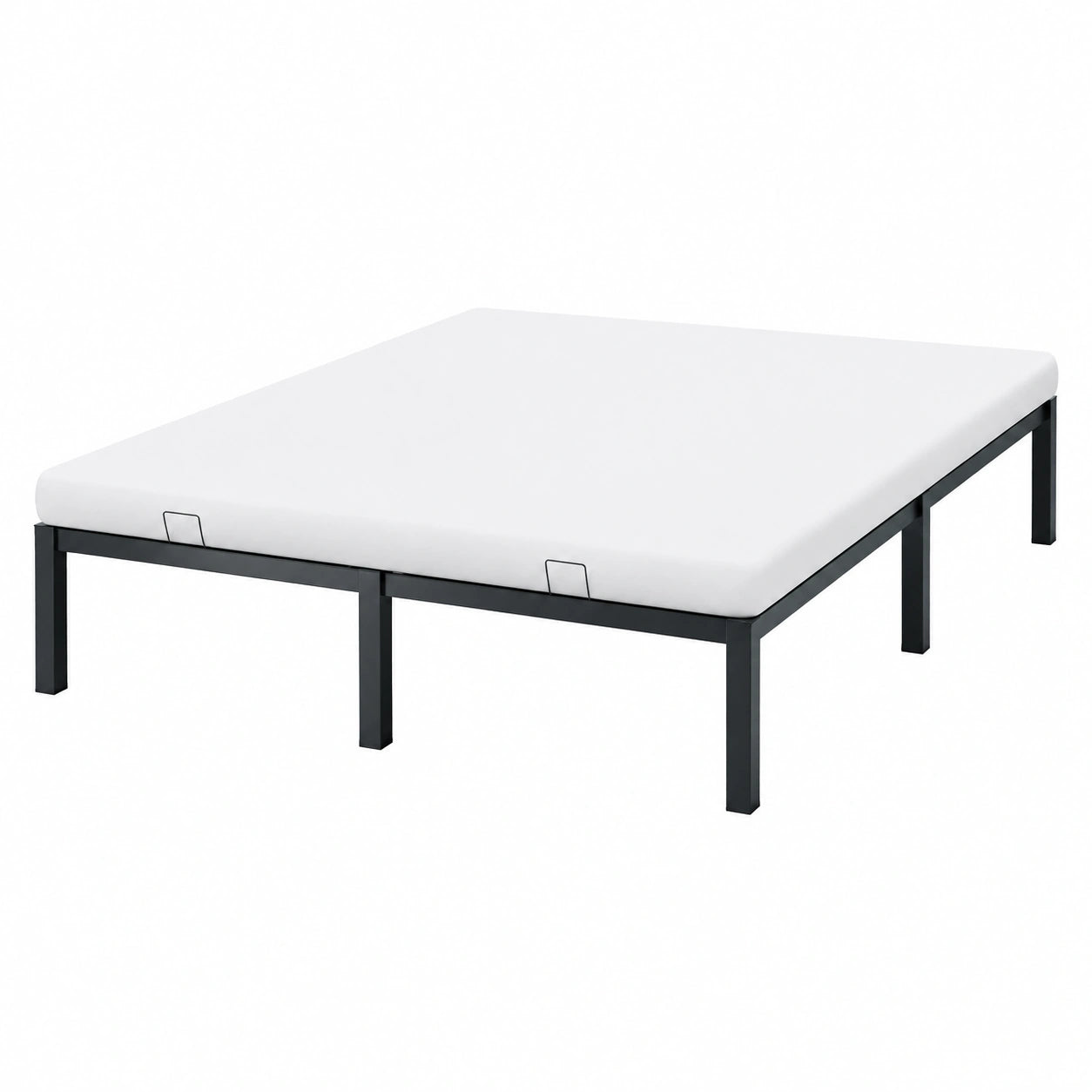 Metallbett 160x200 cm Schwarz mit Stauraum - Werkzeuglose Montage