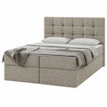 Luxuriöses Boxspringbett Gazel Boucle mit Stauraum und Bonellmatratze, Polsterbett 140x200 cm