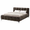 Komfortables Chenille-Doppelbett 180x200 cm - Modell Aphrodite Mocco