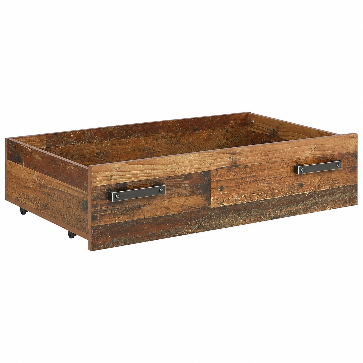 FORTE Clif Bettkasten, Holzwerkstoff, Vintage Holzoptik, 104,1 x 24 x 67,4 cm