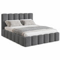 Elegantes Polsterbett 180x200 cm in Anthrazit mit Stauraum und Kopfteil