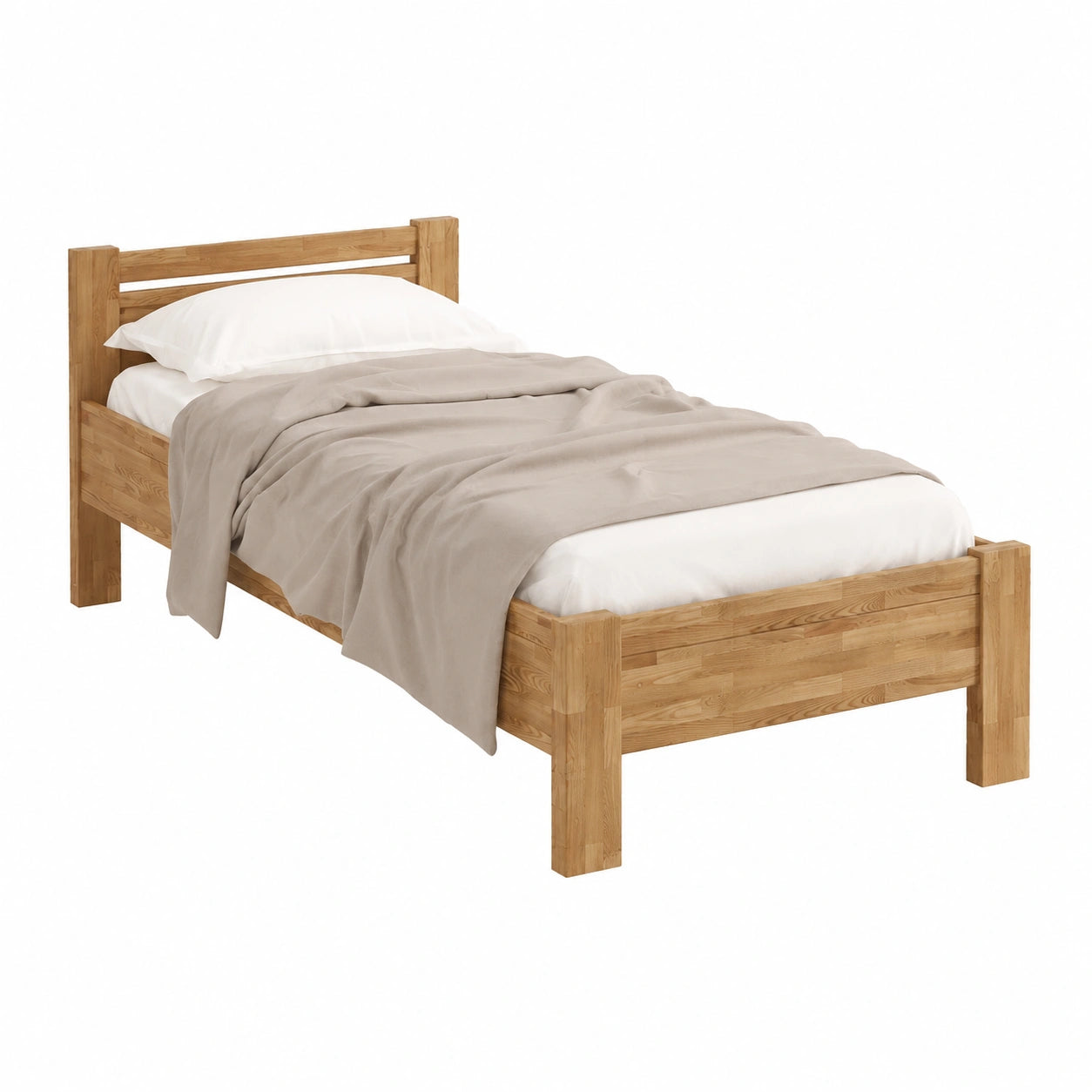 Krok Wood Massivholz Seniorenbett SiSi aus Eiche mit Nachttisch, 90x200 cm